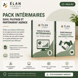 Pack intérimaires, suivi Excel et guide agences TPE PME, ElanCommun