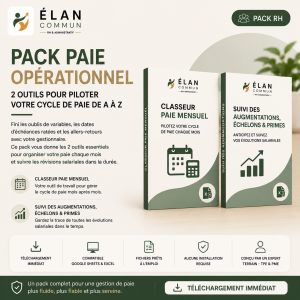 Pack paie opérationnel, variables et suivi augmentations Excel, ElanCommun