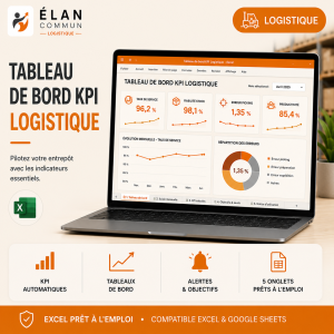 ableau de bord KPI logistique, 13 indicateurs automatiques, ElanCommun