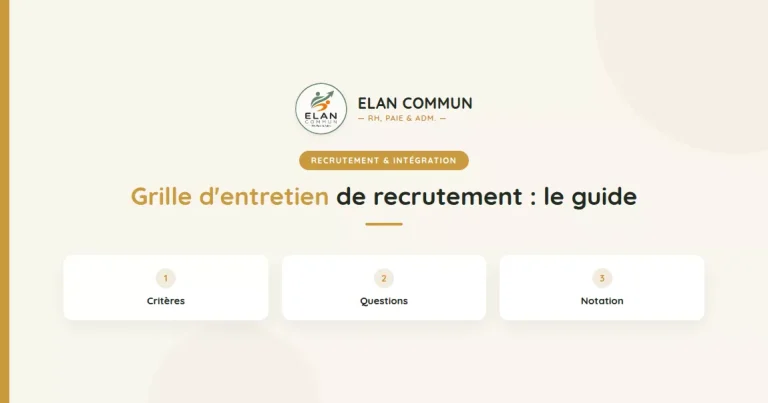 Modèle grille entretien recrutement Word TPE PME - Élan Commun