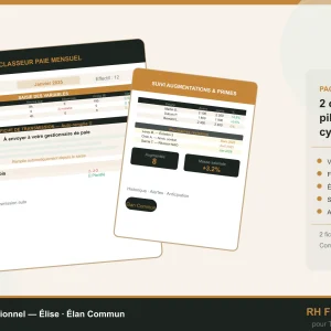 Pack paie opérationnel Excel RH variables augmentations - Élan Commun