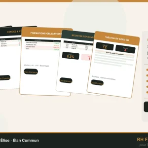 Pack suivi RH Excel congés arrêts formations registre personnel TPE PME - Élan Commun