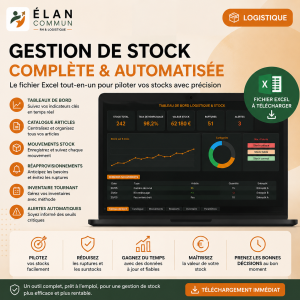 Tableau Excel gestion de stock TPE PME - Élan Commun