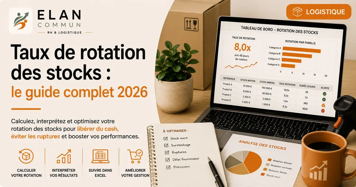 Calculer la rotation des stocks formule Excel entrepôt TPE PME - ElanCommun