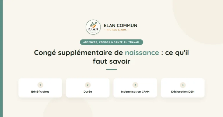 Congé supplémentaire de naissance 2026 obligations employeur TPE PME - ElanCommun