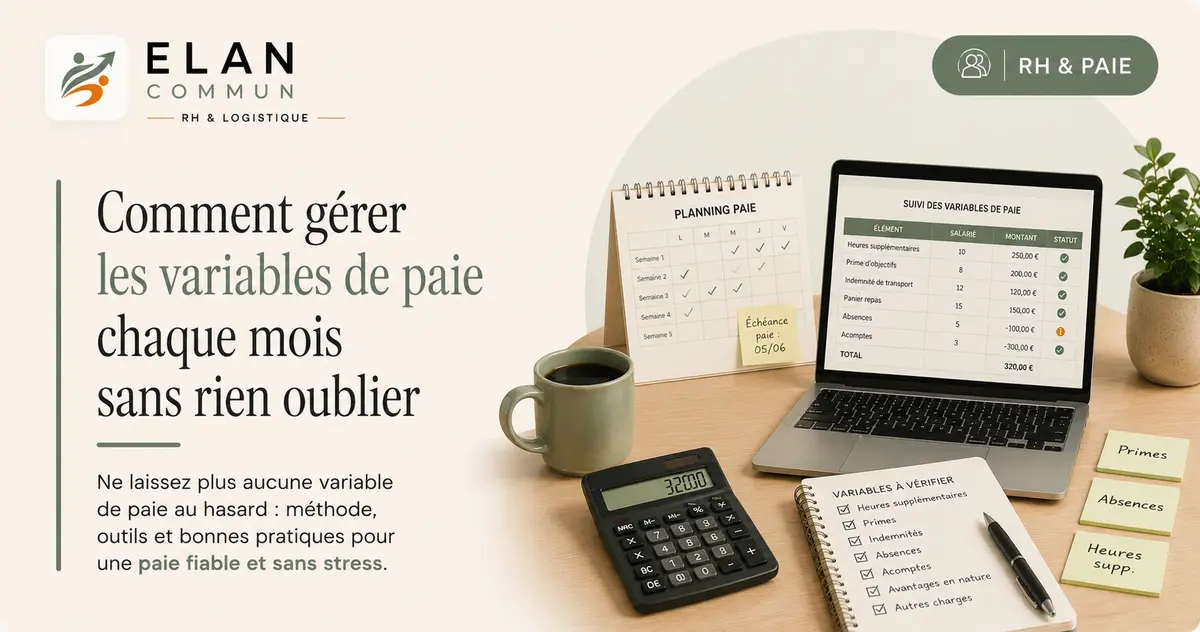 Gérer les variables de paie mensuelle TPE PME - ElanCommun
