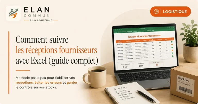 Suivi réceptions fournisseurs Excel entrepôt TPE PME - ElanCommun