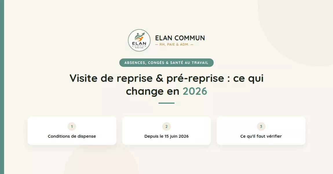 Visite de reprise 2026 décret employeur TPE PME - ElanCommun