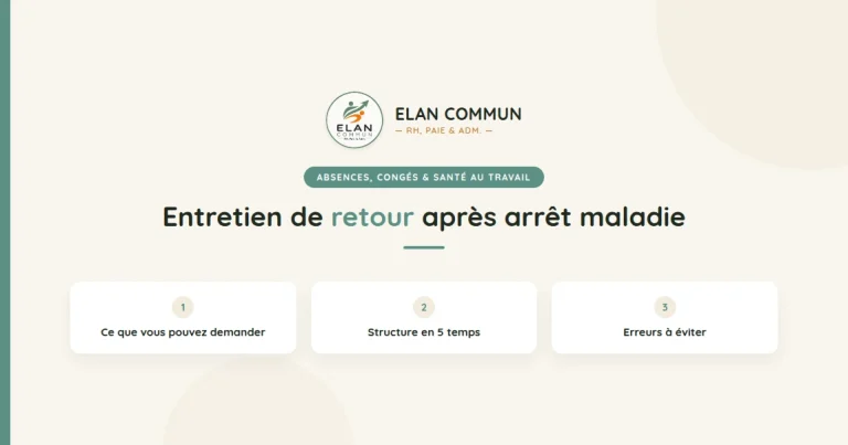 Entretien de retour après arrêt maladie guide employeur TPE PME - ElanCommun