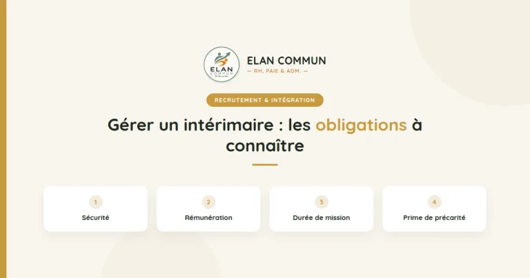 Obligations de l'entreprise utilisatrice envers un intérimaire, sécurité et rémunération TPE PME, ElanCommun