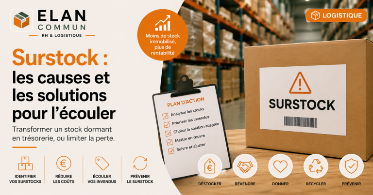 Gérer les surstocks et invendus en entrepôt, solutions de déstockage pour TPE PME, ElanCommun