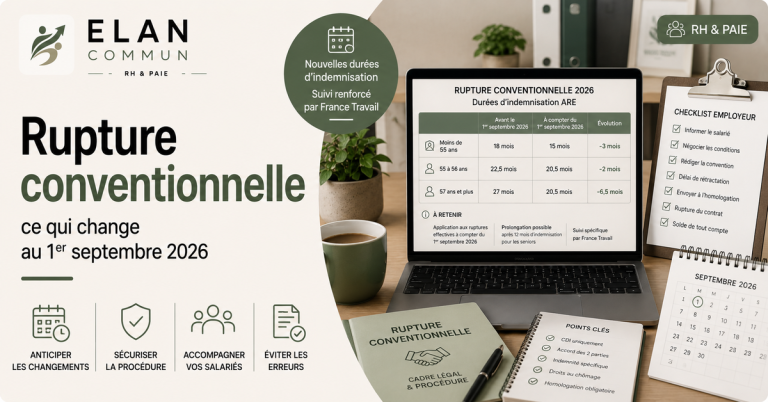 Rupture conventionnelle 2026, réforme durée indemnisation chômage employeur TPE PME, ElanCommun
