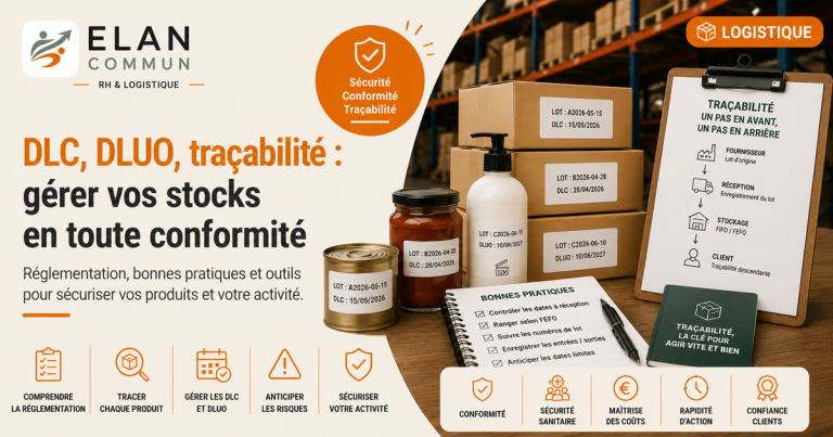 Traçabilité produit et gestion des DLC DLUO en entrepôt, méthode FEFO, TPE PME, ElanCommun