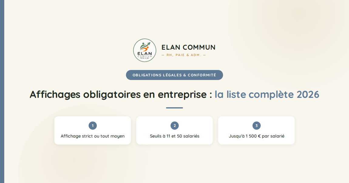 Affichage physique ou information par tout moyen, seuils de 11 et 50 salariés, signalétique tabac 2026 : la checklist complète pour les TPE/PME.